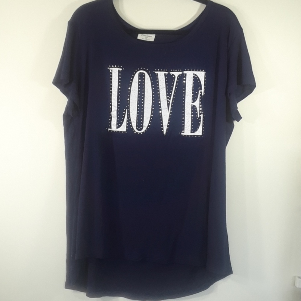 Face Kisses navy "LOVE" tunic 2X